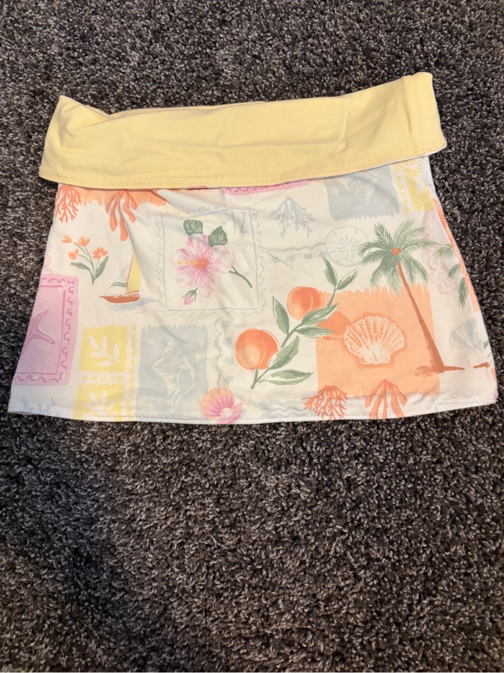 Reversible tropical print tube top